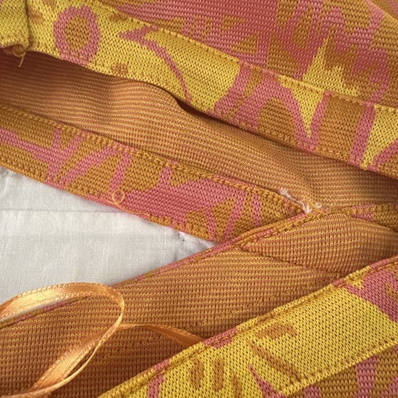 Zara Dress Womens S Orange Pink Floral 70s Boho Cutout Waist Mini Retro Vibes - Picture 11 of 15